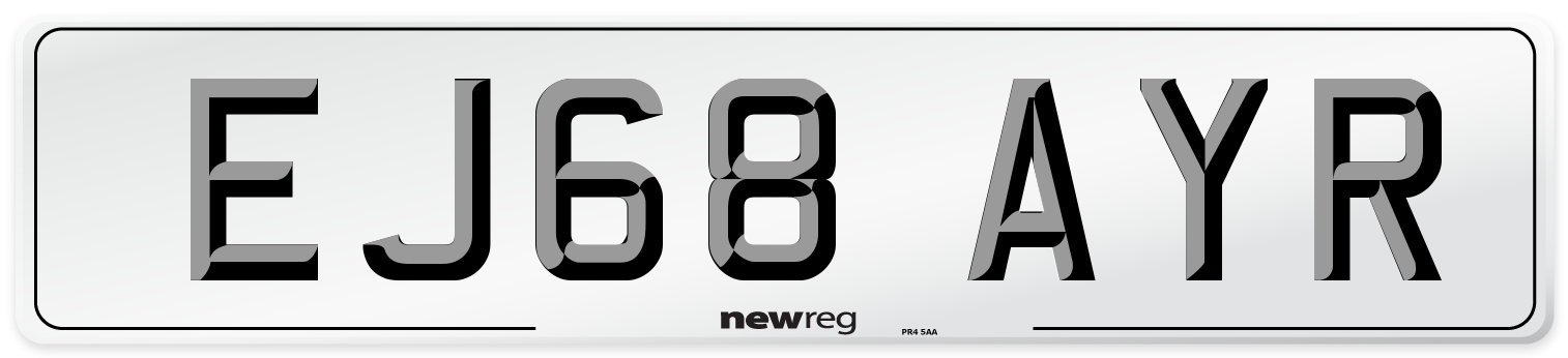 EJ68 AYR Number Plate from New Reg